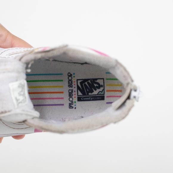 Vans x Flour Shop Rainbow High Tops Toddler Size 8 White Rainbow - Picture 12 of 13